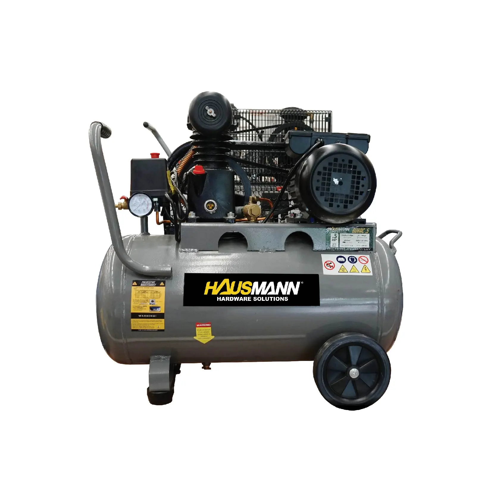 HAUSMANN AIR COMPRESSOR BDHAC 1 GRAY METAL 1HP AIR COMPRESSOR BELT DRIVEN